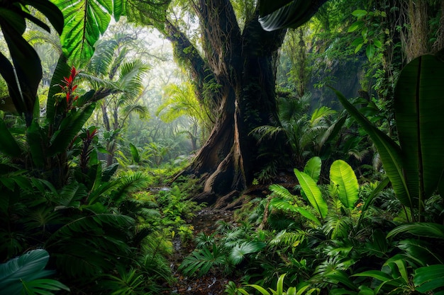 rainforest with large trees