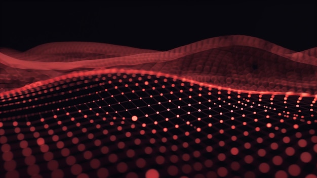 Red Abstract Digital Dot Technology Background