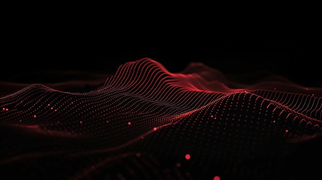 Red Abstract Digital Dot Technology Background
