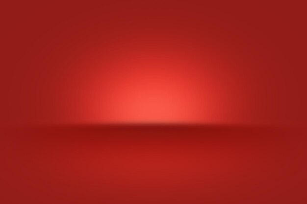 Red empty room studio abstract light background