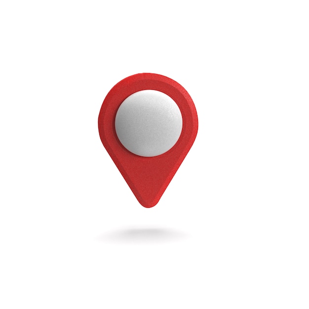 red gps pointer. red map pointer. isolated. three-dimensional rendering. 3d render illustration.