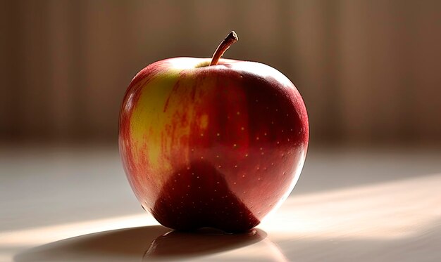red juicy apple on the table creating using generative ai tools