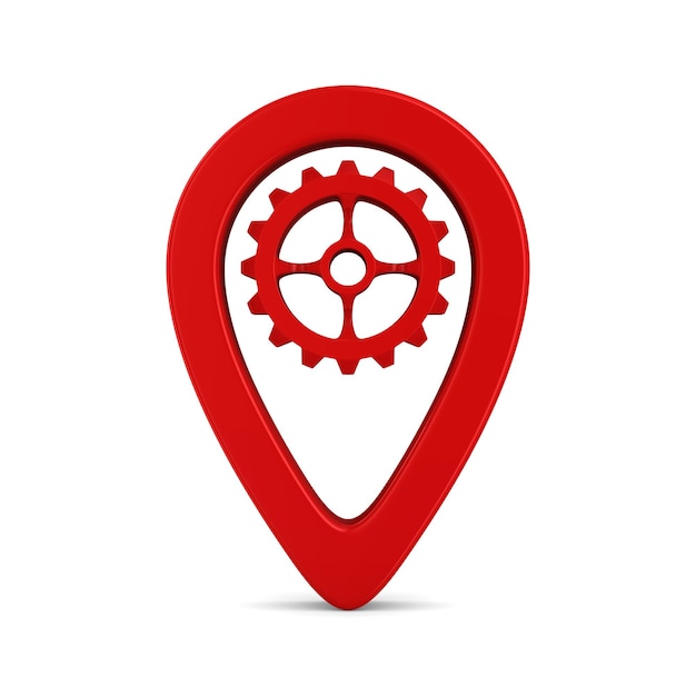 Red pointer marker on white background Isolated 3D illustration