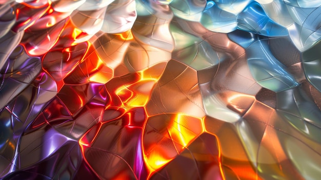 Reflective Surface Patterns Patterns on reflective surfaces creating an interplay of light and shadow using a metallic color palette