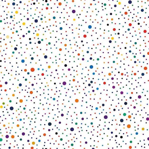 rendered photos of small and colorful bid dots seamless pattern line art white background