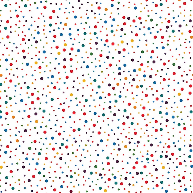 rendered photos of small and colorful bid dots seamless pattern line art white background