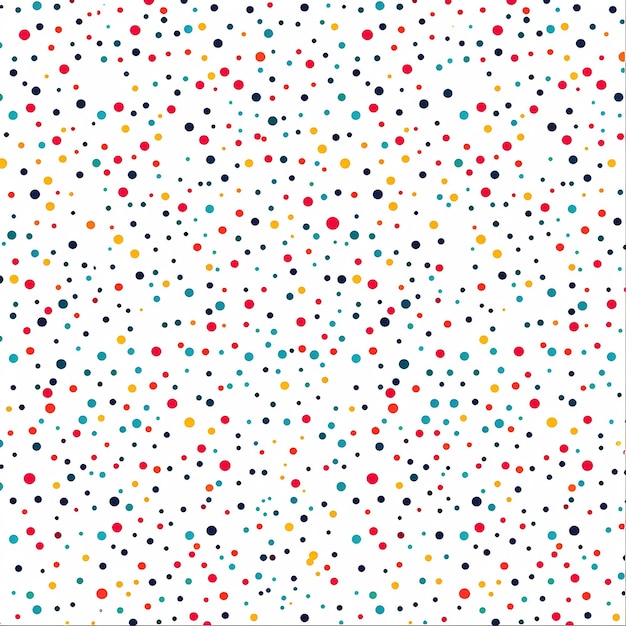 rendered photos of small and colorful bid dots seamless pattern line art white background