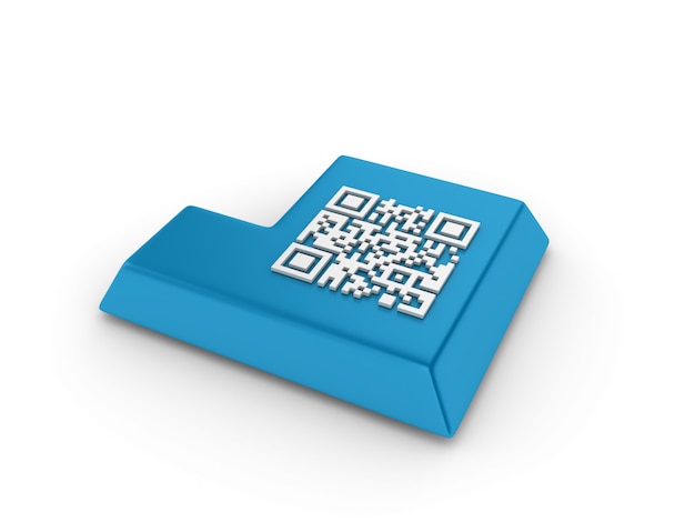 rendering illustration of enter key with qr code