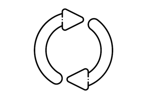 Repeat line icon black website symbol minimalist outline sign