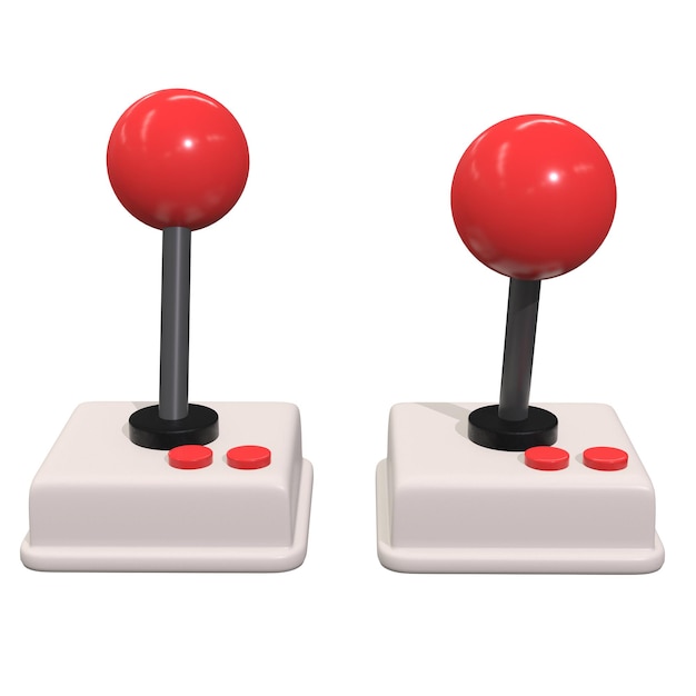 retro video game controller gamepad joystick 3d