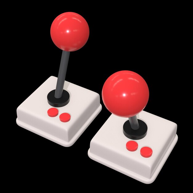 retro video game controller gamepad joystick 3d