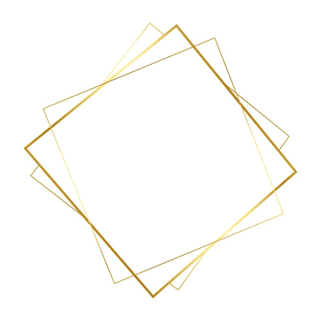 Rhombus gold frame png geometric shape transparent background