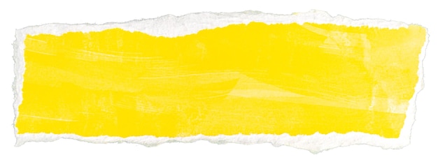 ripped yellow paper note message isolated on white background