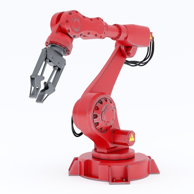 robotic arm manipulator industrial machinery isolated on white background 3d render
