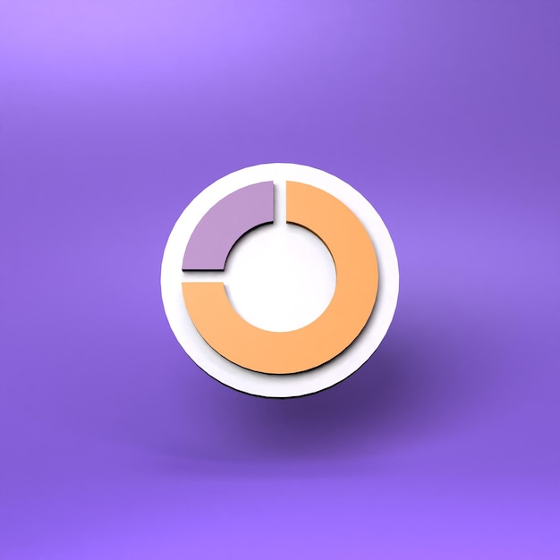 Round bar chart 3d render illustration