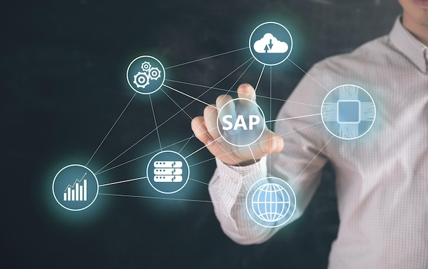 SAP and icons on a virtual screen