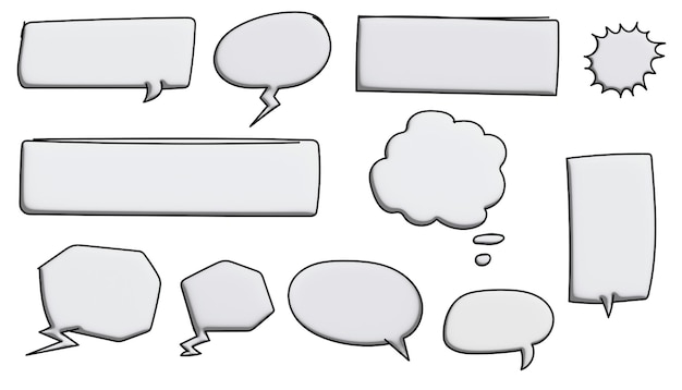 scribble line on white 3d chat bubble