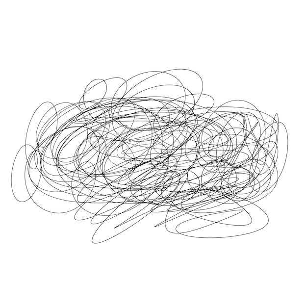 Scribble round black stroke cloud simple sketch A digital illustration Hand drawn texture