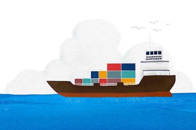 Sea freight png border transparent background