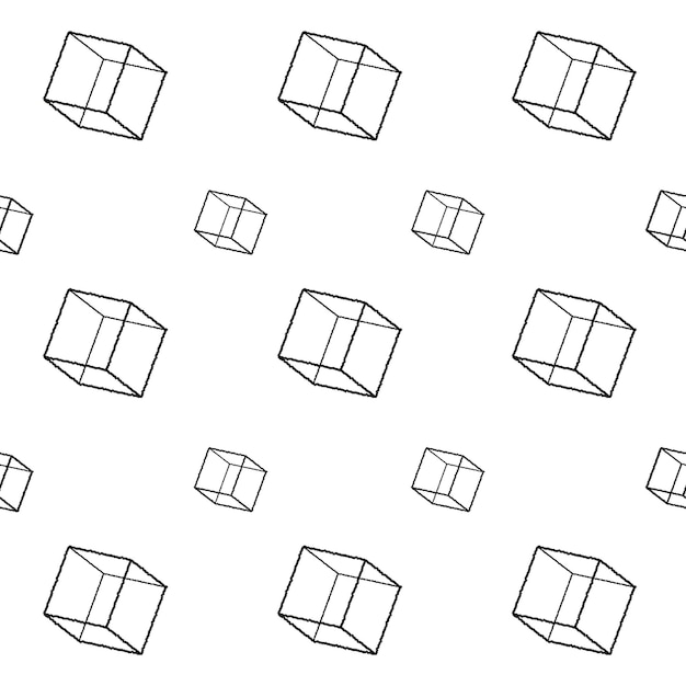 Seamless 3D geometric cubic pattern design element