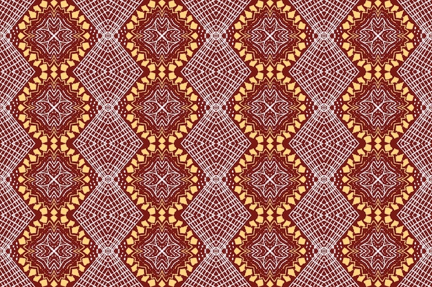 Seamless abstract painting Ikat pattern digital Traditional Geometric Ethnic border floral leaves