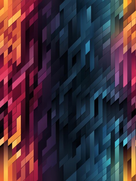 Seamless Digital Colorful Pixel Art Pattern