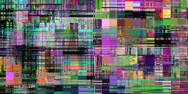 Seamless glitch texture background TV video game or computer screen error pattern backdrop Signal fail or datamosh digital pixel noise distortion