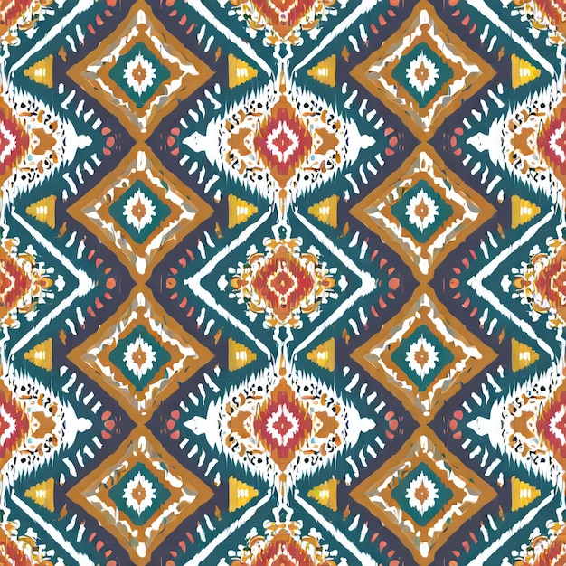 seamless ikat pattern background elements grunge textured textile print and wallpaper ethnic design