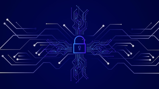 security system cyber padlock icon digital data protection cyber security padlock icon illustration background