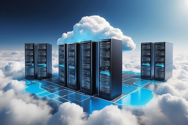 Server cloud data storage concept cloudscape digital online service for global network web database backup computer infrastructure technology