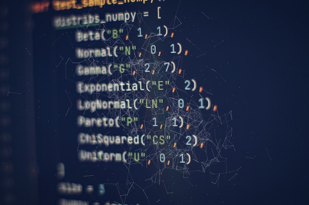Server logs analysis. Closeup developing programming and coding technologies. Developer working on web sites codes in office.