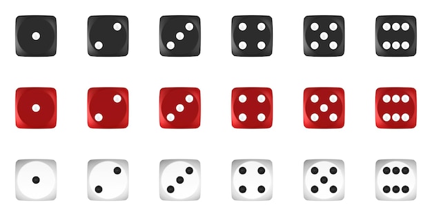 set die on white background isolated 3d illustration