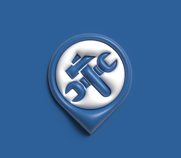 Setting 3d Render Logo illustration