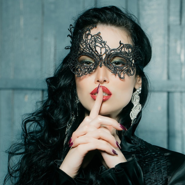 sexy woman in lace mask