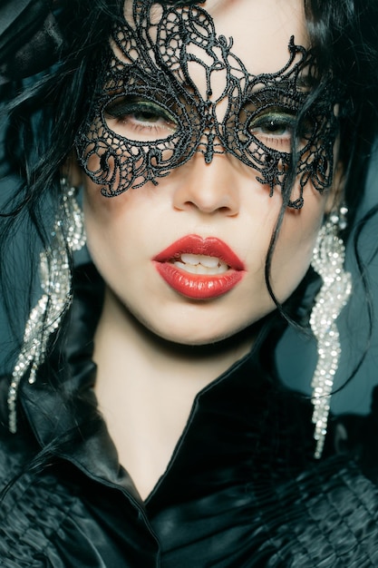 sexy woman in lace mask