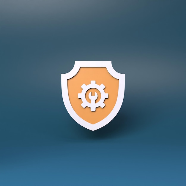 Shield icon 3d render illustration