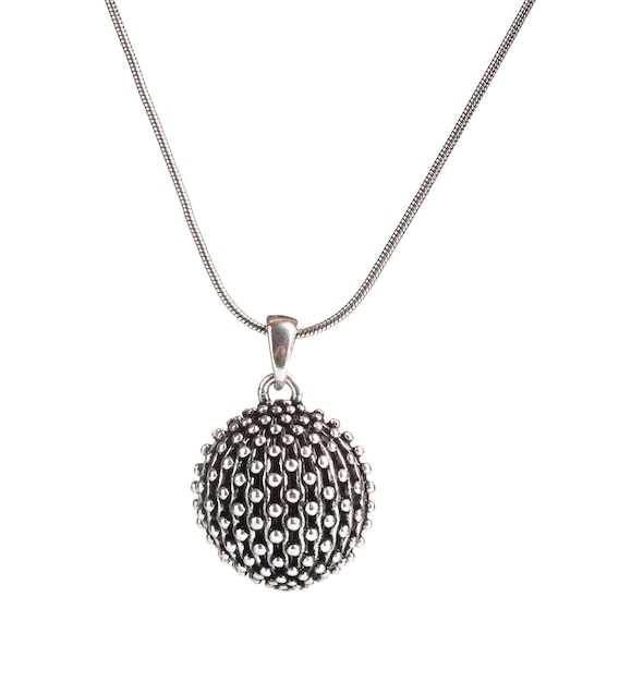Silver pendant isolated on white