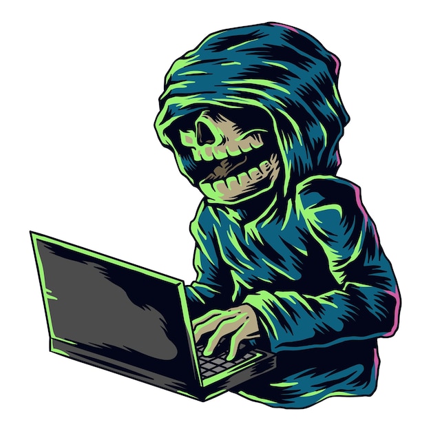 Skeleton hacker png element transparent background
