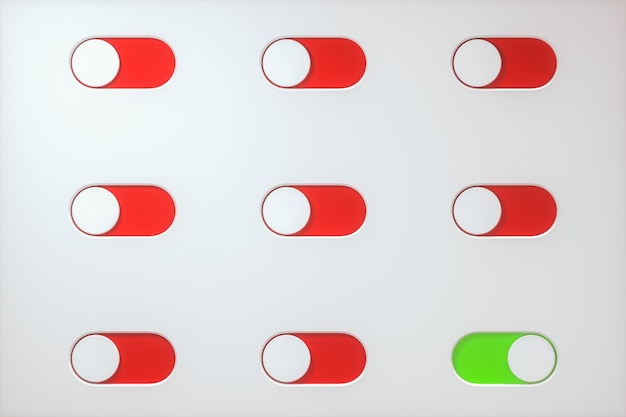 Slide switch and touch button science and technology 3d rendering