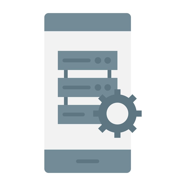 Smartphone Database Flat Illustration