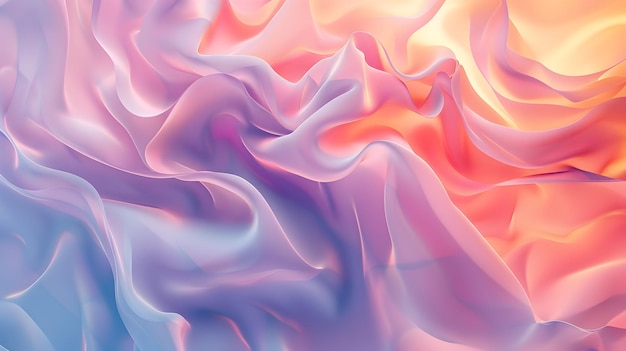 Smooth Pastel Colored Flowing Abstract Background with Swirling Fluid Gradients and Elegant