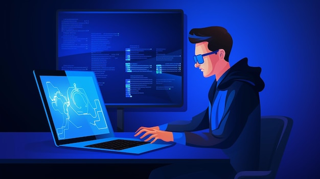 software development coding process concept programmer 3d