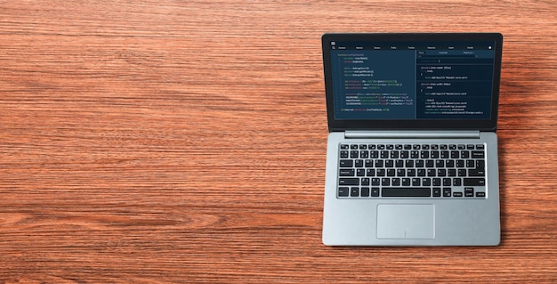 software development programming on computer screen for modish application