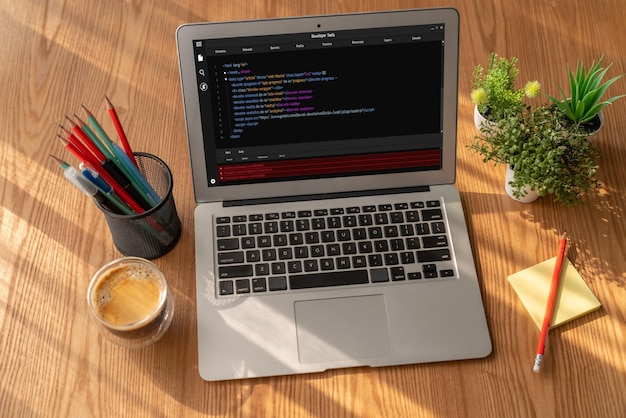 software development programming on computer screen for modish application