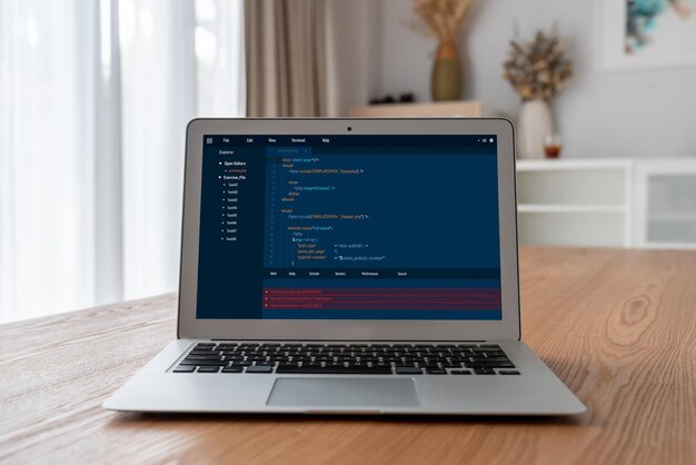 software development programming on computer screen for modish application