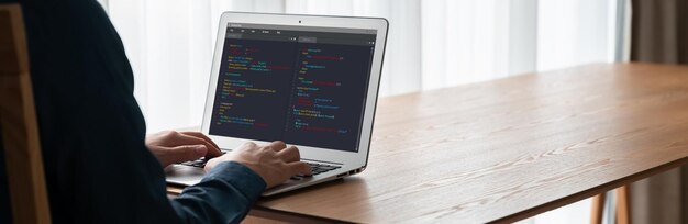 software development programming on computer screen for modish application