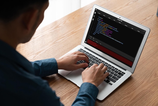 software development programming on computer screen for modish application