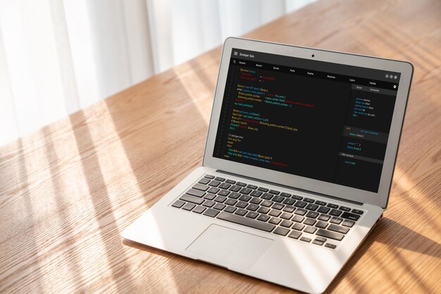 software development programming on computer screen for modish application
