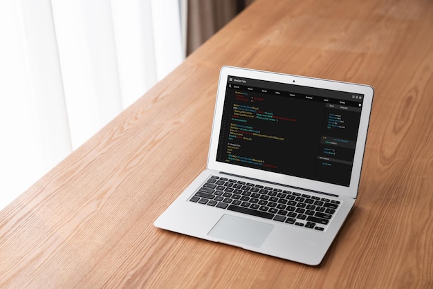 software development programming on computer screen for modish application