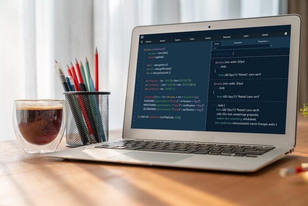 software development programming on computer screen for modish application